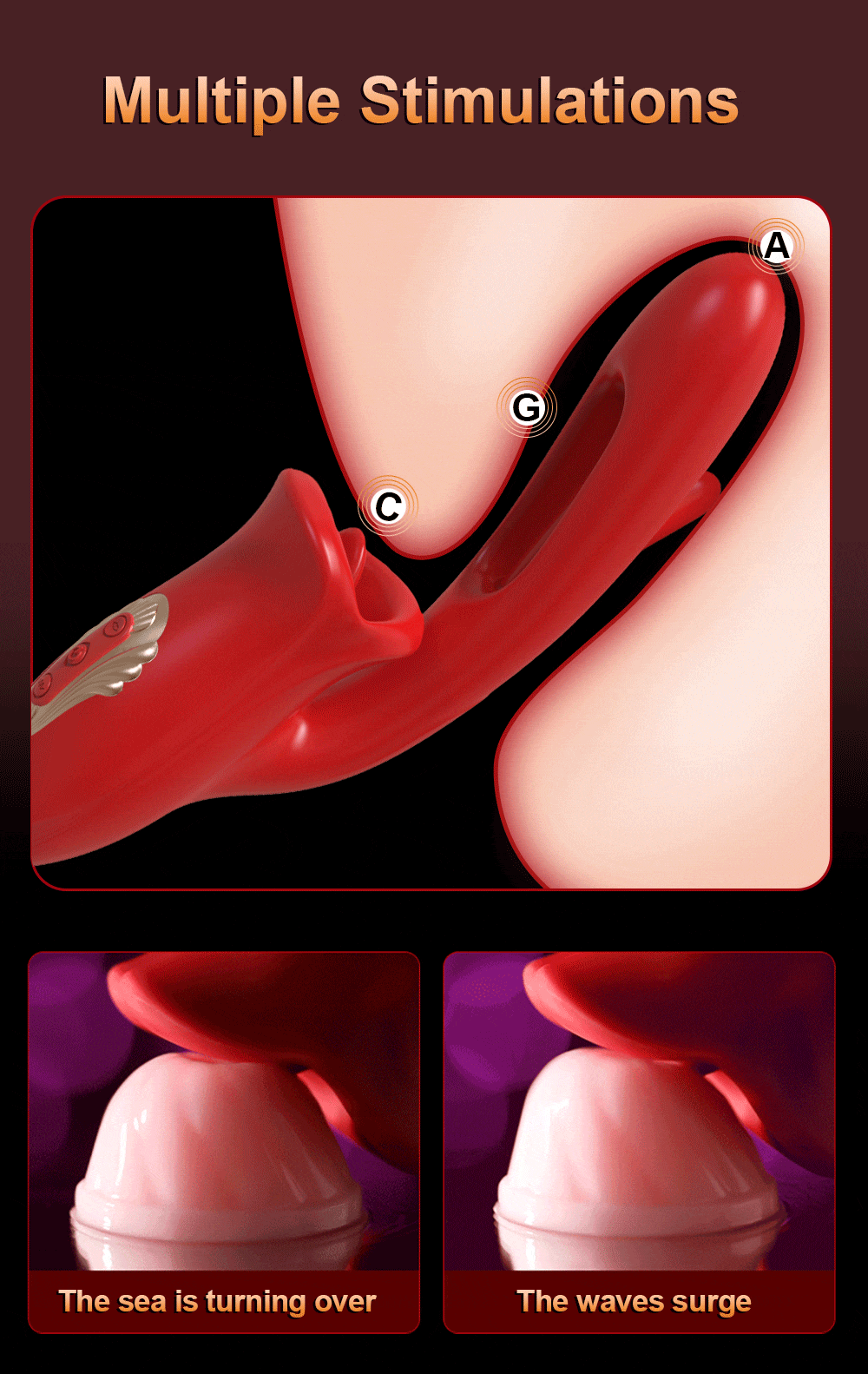 Lovesvibe 10 Powerful Vibration Tongue Vibrators Tongue Licking G-Spot Vibrator