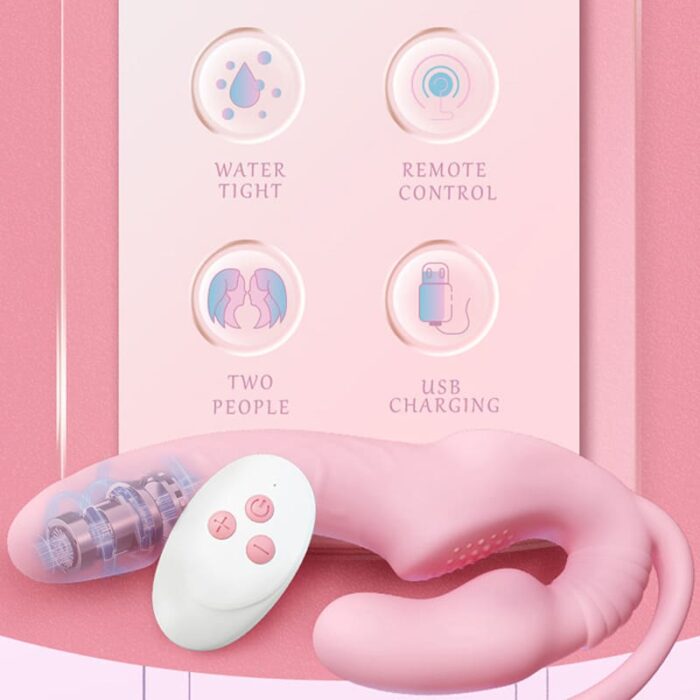 Lovesvibe 10 Vibration 3 Head Strapless Dildo with Remote Control for Lesbian and LGBTQ Play 11
