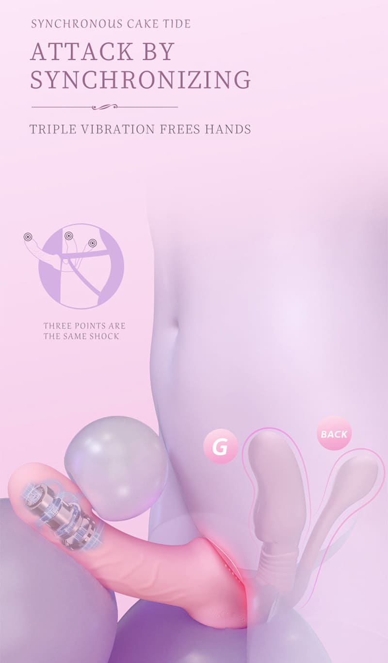 Lovesvibe 10 Vibration 3 Head Strapless Dildo with Remote Control for Lesbian and LGBTQ Play 13