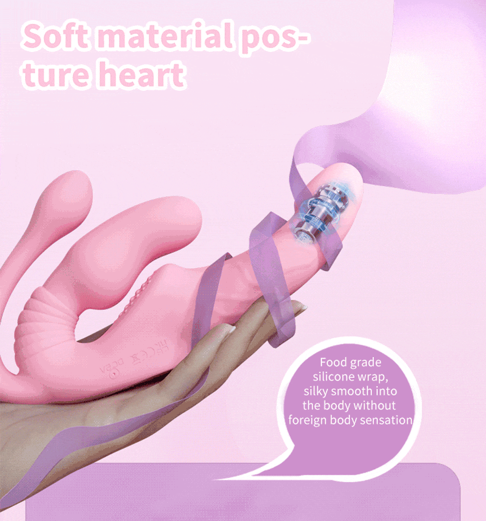 Lovesvibe 10 Vibration 3-Head Strapless Dildo with Remote Control for Lesbian and LGBTQ+ Play