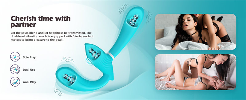 Lovesvibe 10 Vibration 3 Motors Double Ended Dildo G-Spot Dildo for Lesbian Couples