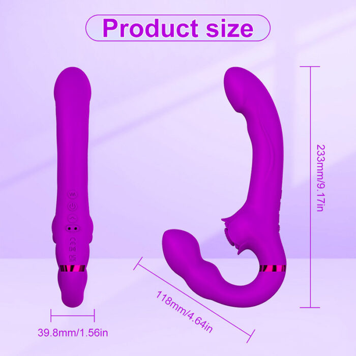 Lovesvibe 10 Vibration 5 Tapping Strapless Dildo Dual-Ended G-Spot Stimulator for Lesbians