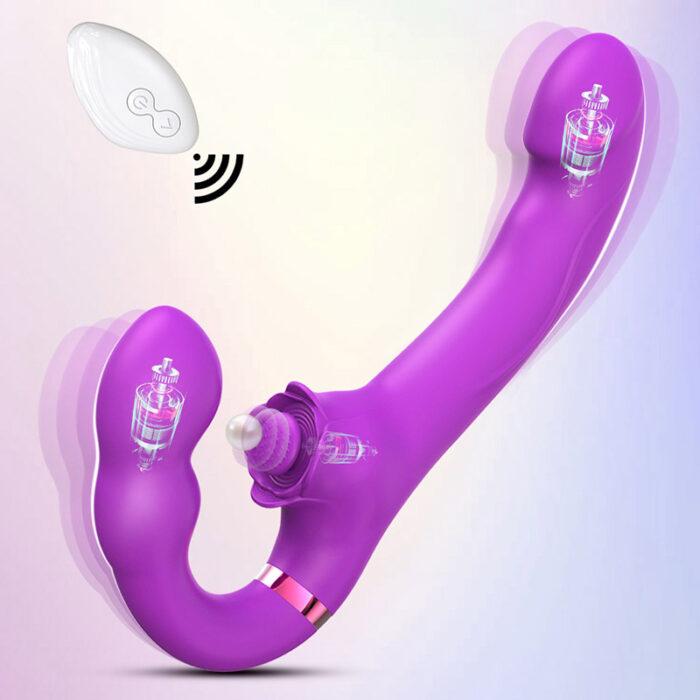 Lovesvibe 10 Vibration 5 Tapping Strapless Dildo Dual-Ended G-Spot Stimulator for Lesbians