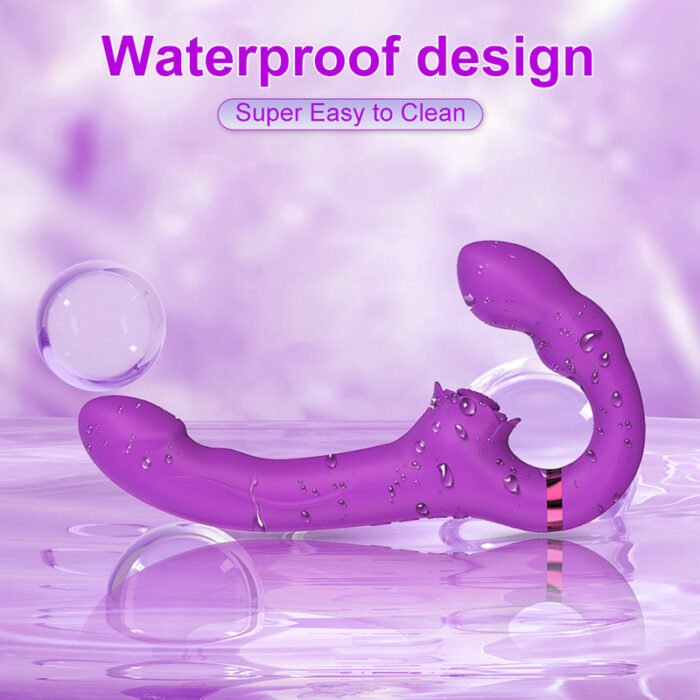 Lovesvibe 10 Vibration 5 Tapping Strapless Dildo Dual-Ended G-Spot Stimulator for Lesbians