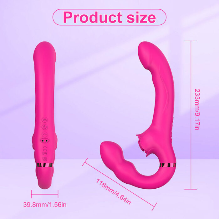 Lovesvibe 10 Vibration 5 Tapping Strapless Dildo Dual-Ended G-Spot Stimulator for Lesbians