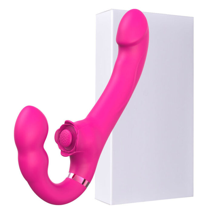 Lovesvibe 10 Vibration 5 Tapping Strapless Dildo Dual-Ended G-Spot Stimulator for Lesbians