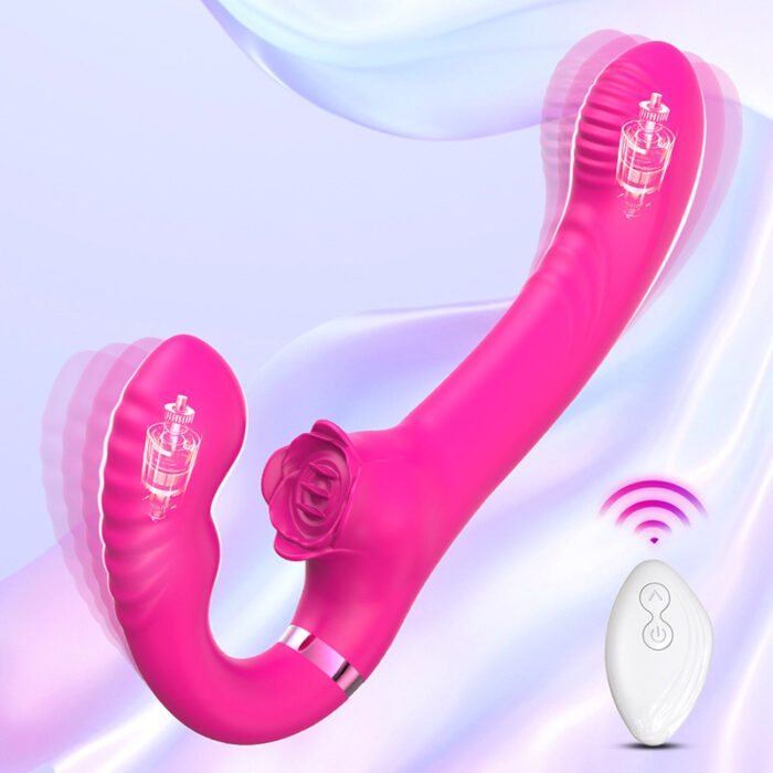 Lovesvibe 10 Vibration 5 Tapping Strapless Dildo Dual-Ended G-Spot Stimulator for Lesbians