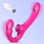 Lovesvibe 10 Vibration 5 Tapping Strapless Dildo Dual-Ended G-Spot Stimulator for Lesbians