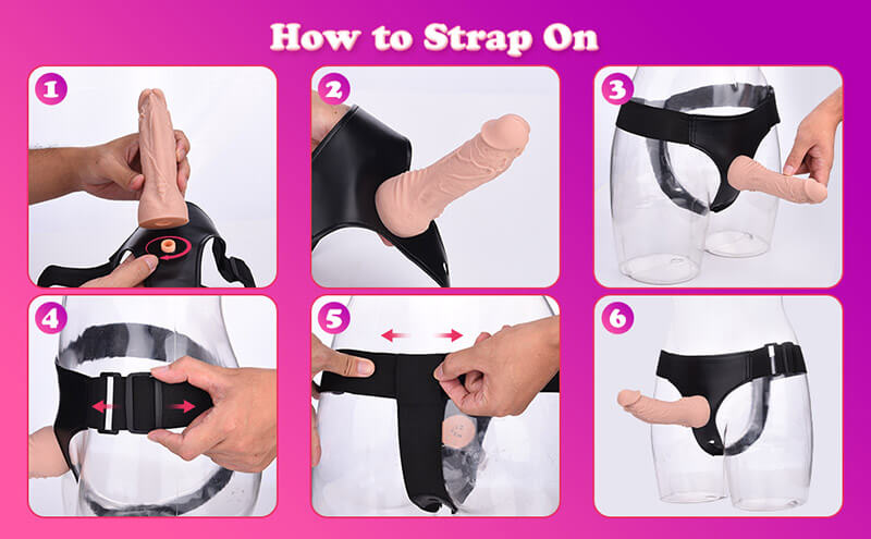 Lovesvibe 10 Vibration Adjustable Strap-On Dildo with Remote Control G-Spot Stimulation