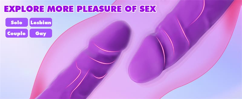 Lovesvibe 10 Vibration Double Ended Dildo G-Spot Dildo for Lesbian Couples - 15.7 Inch