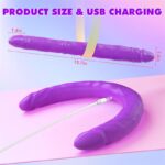 Lovesvibe 10 Vibration Double Ended Dildo G-Spot Dildo for Lesbian Couples - 15.7 Inch