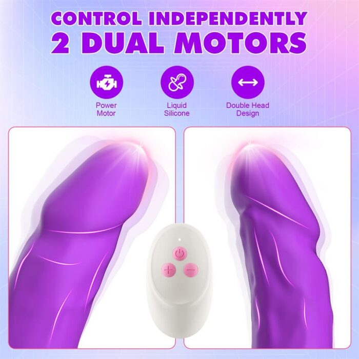 Lovesvibe 10 Vibration Double Ended Dildo G-Spot Dildo for Lesbian Couples - 15.7 Inch