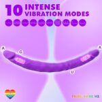 Lovesvibe 10 Vibration Double Ended Dildo G-Spot Dildo for Lesbian Couples - 15.7 Inch