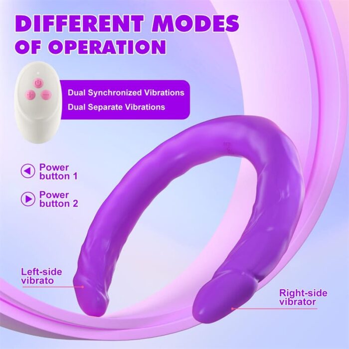 Lovesvibe 10 Vibration Double Ended Dildo G-Spot Dildo for Lesbian Couples - 15.7 Inch