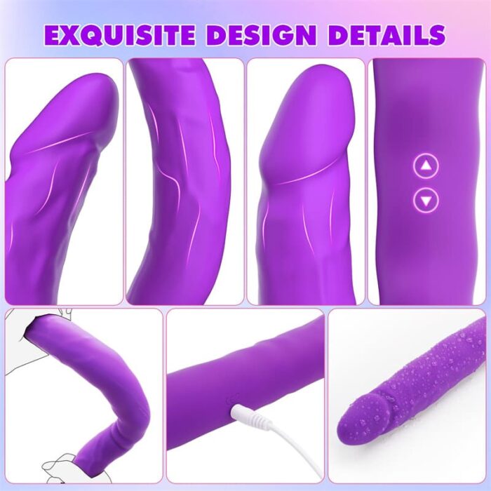 Lovesvibe 10 Vibration Double Ended Dildo G-Spot Dildo for Lesbian Couples - 15.7 Inch