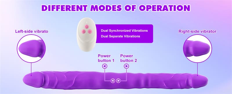Lovesvibe 10 Vibration Double Ended Dildo G-Spot Dildo for Lesbian Couples - 15.7 Inch