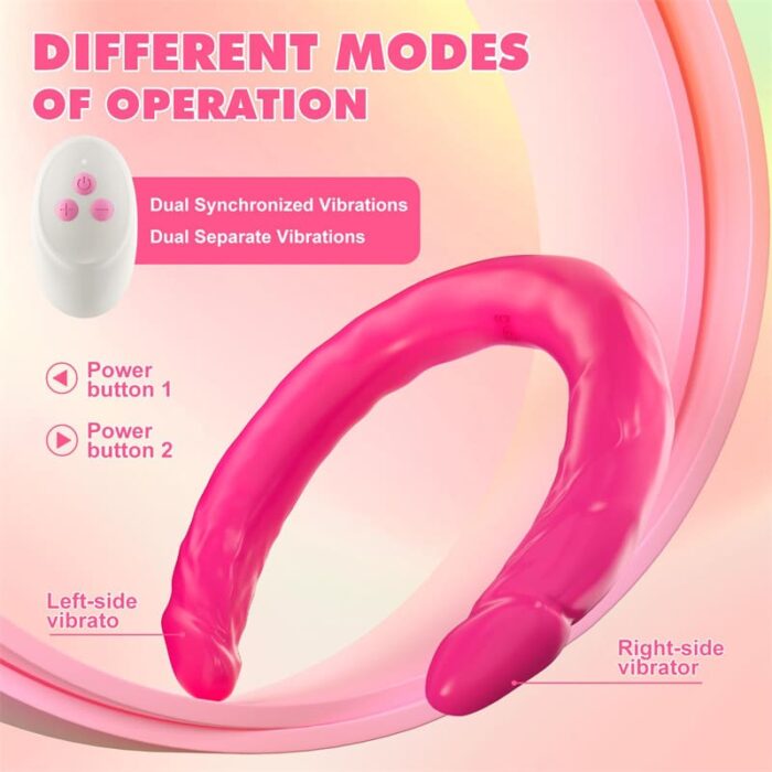 Lovesvibe 10 Vibration Double Ended Dildo G-Spot Dildo for Lesbian Couples - 15.7 Inch