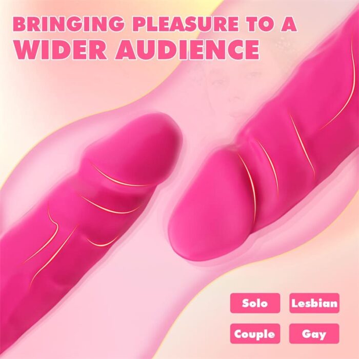 Lovesvibe 10 Vibration Double Ended Dildo G-Spot Dildo for Lesbian Couples - 15.7 Inch