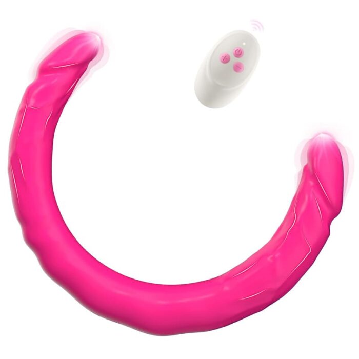 Lovesvibe 10 Vibration Double Ended Dildo G-Spot Dildo for Lesbian Couples - 15.7 Inch