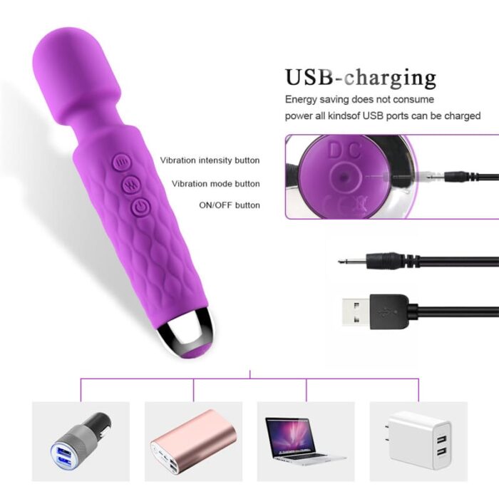 Lovesvibe 10 Vibration Magic Wand Vibrator for Women Clitoris Stimulator G Spot Massager