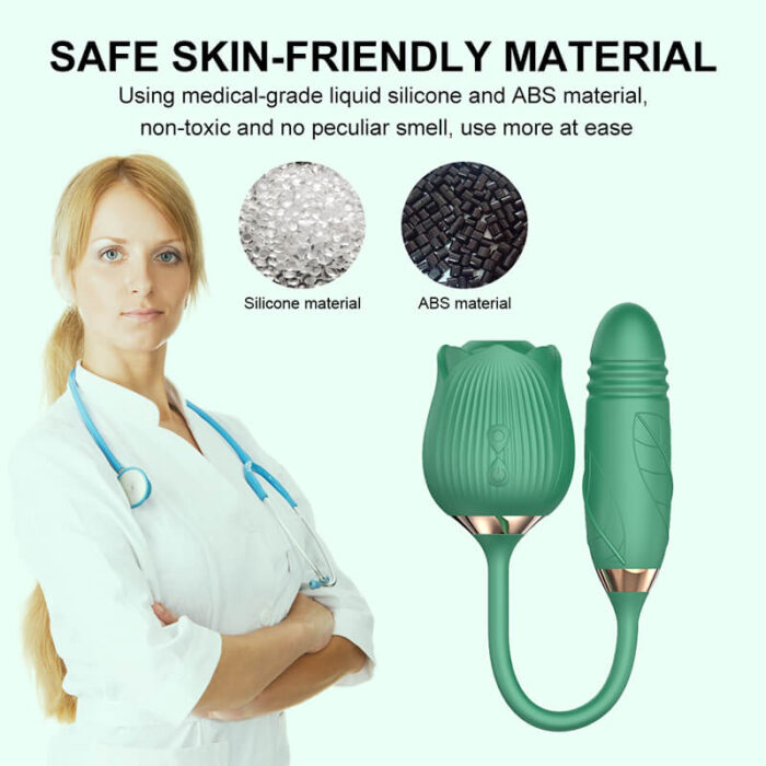 Lovesvibe 10 Vibration & Sucking Rose Thrusting Vibrator with Clit Nipple Sucking G-Spot Clitoris Stimulator