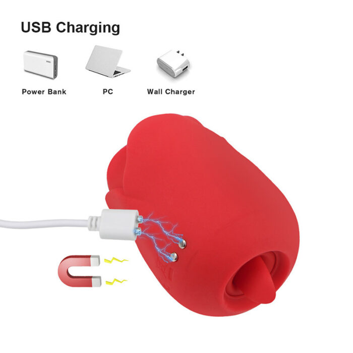 Lovesvibe 10 Vibration Sucking Rose Vibrator with Tongue Licking Clit Sucker Stimulation