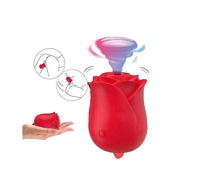Lovesvibe 10 Vibration Sucking Rose Vibrator with Tongue Licking Clit Sucker Stimulation
