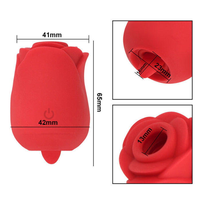 Lovesvibe 10 Vibration Sucking Rose Vibrator with Tongue Licking Clit Sucker Stimulation