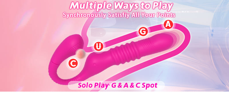 Lovesvibe 10 Vibration Tapping 3 Rotation Bendable Strapless Dildo for Couples & Lesbians