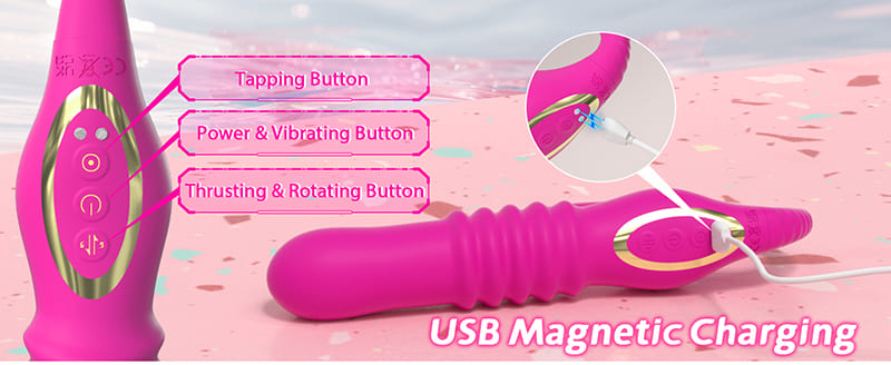 Lovesvibe 10 Vibration Tapping 3 Rotation Bendable Strapless Dildo for Couples & Lesbians