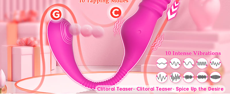Lovesvibe 10 Vibration Tapping 3 Rotation Bendable Strapless Dildo for Couples & Lesbians