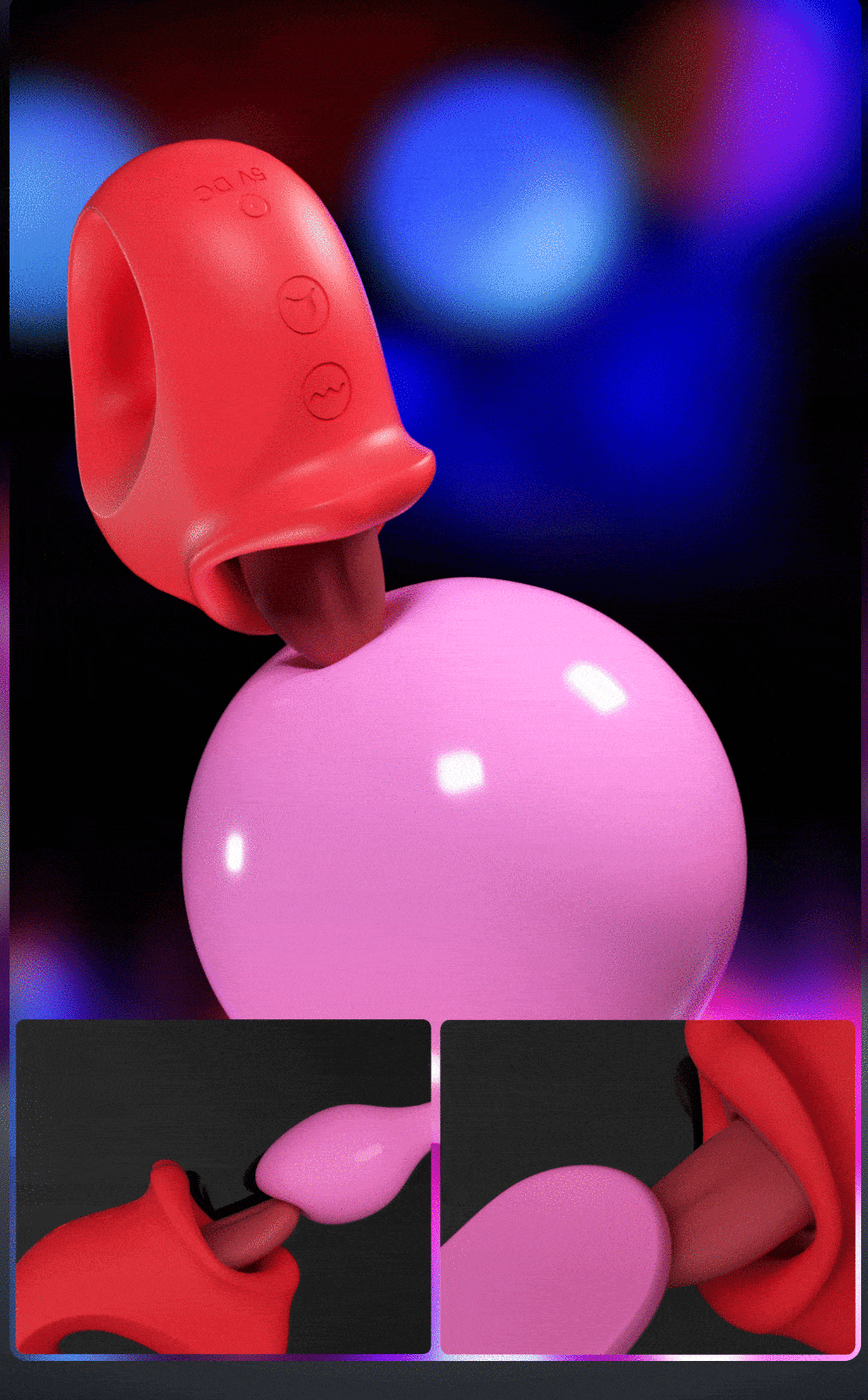 Lovesvibe 10 Vibration Tongue Licking Nipple Toy for Women Masturbation