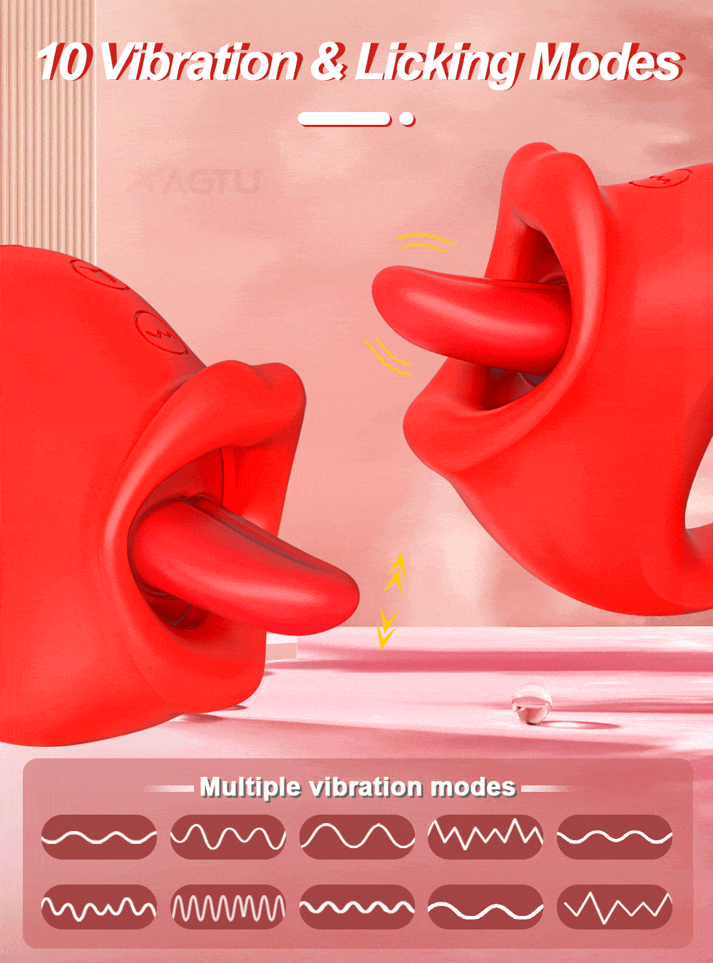 Lovesvibe 10 Vibration Tongue Licking Nipple Toy for Women Masturbation