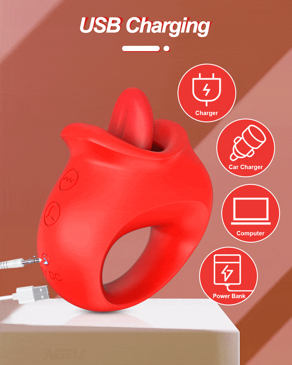 Lovesvibe 10 Vibration Tongue Licking Nipple Toy for Women Masturbation