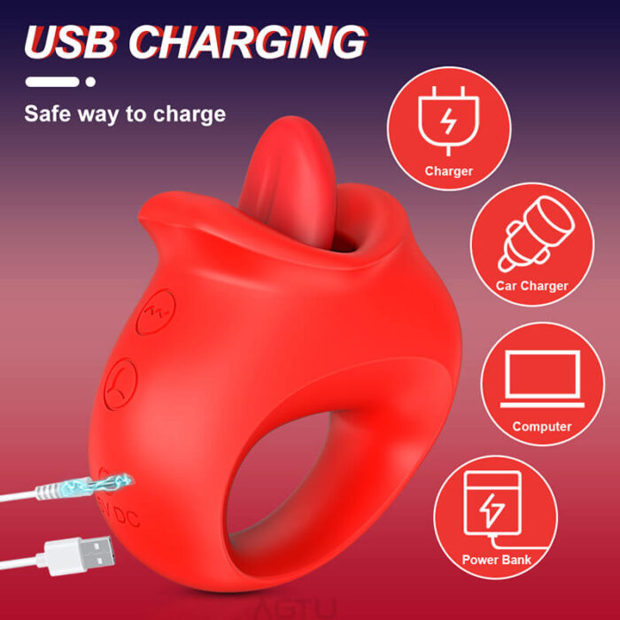 Lovesvibe 10 Vibration Tongue Licking Nipple Toy for Women Masturbation