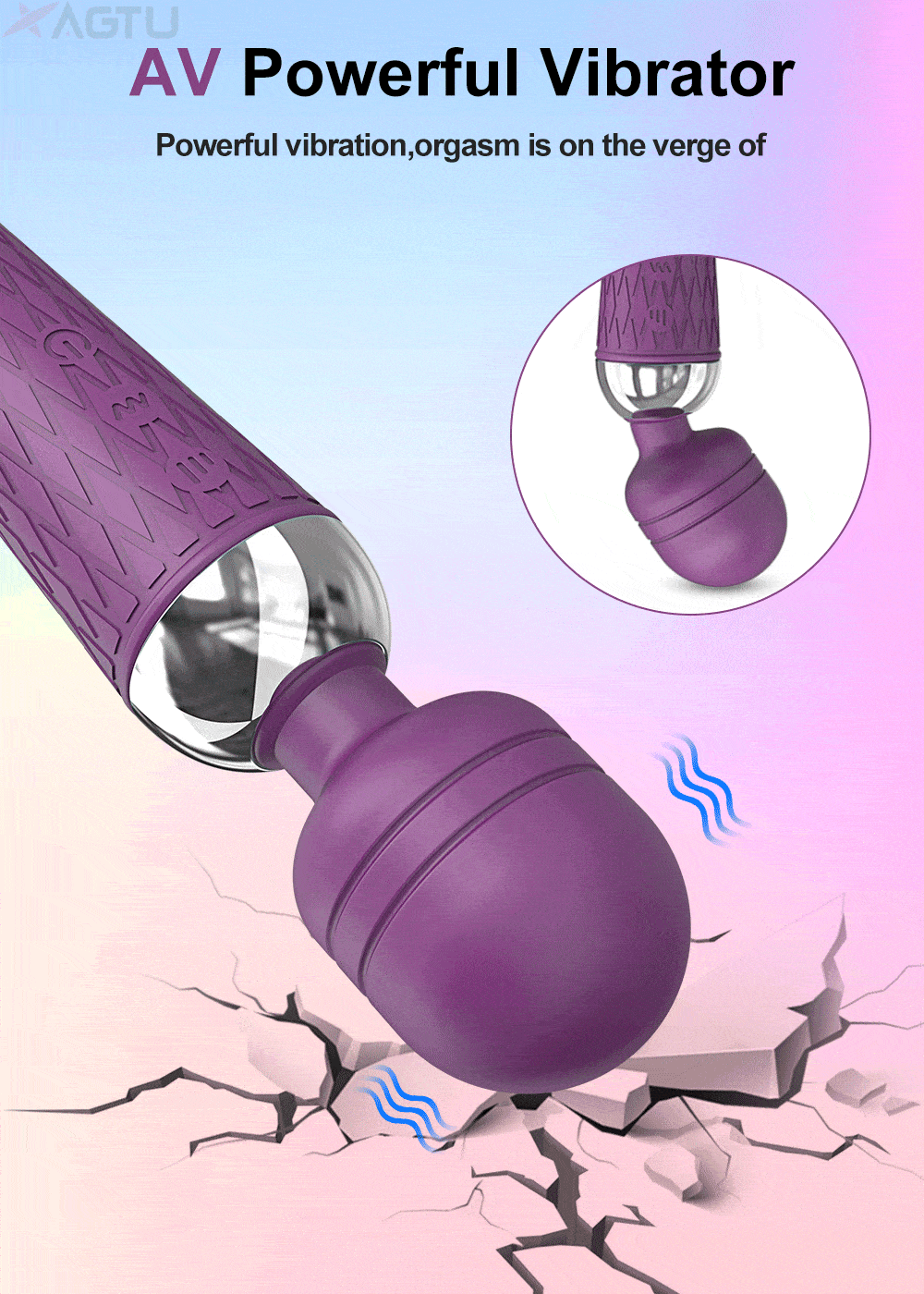 Lovesvibe 20 Powerful Vibration Magic Wand Vibrator Av Magic Wand for G-Spot Massage
