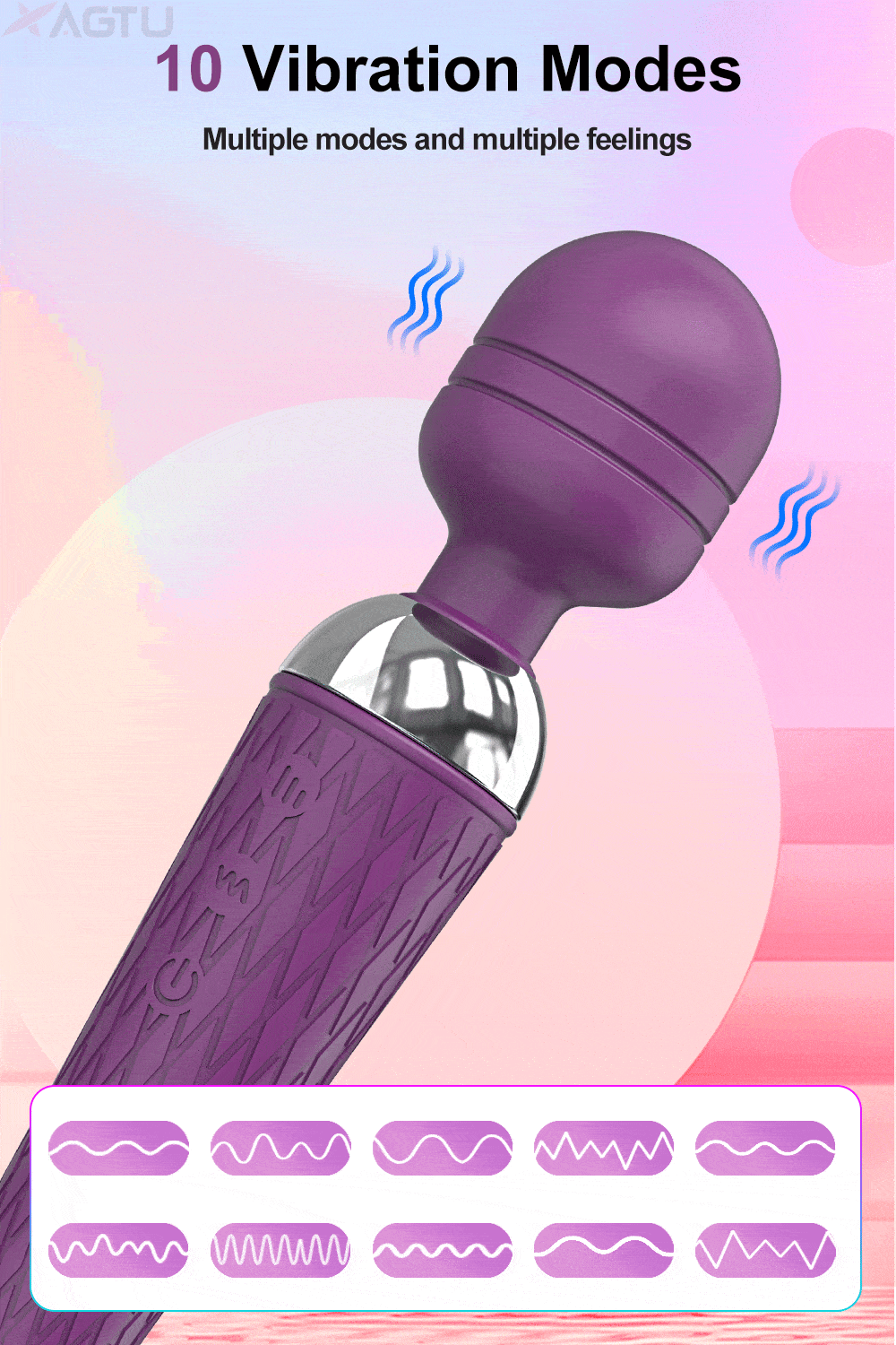Lovesvibe 20 Powerful Vibration Magic Wand Vibrator Av Magic Wand for G-Spot Massage