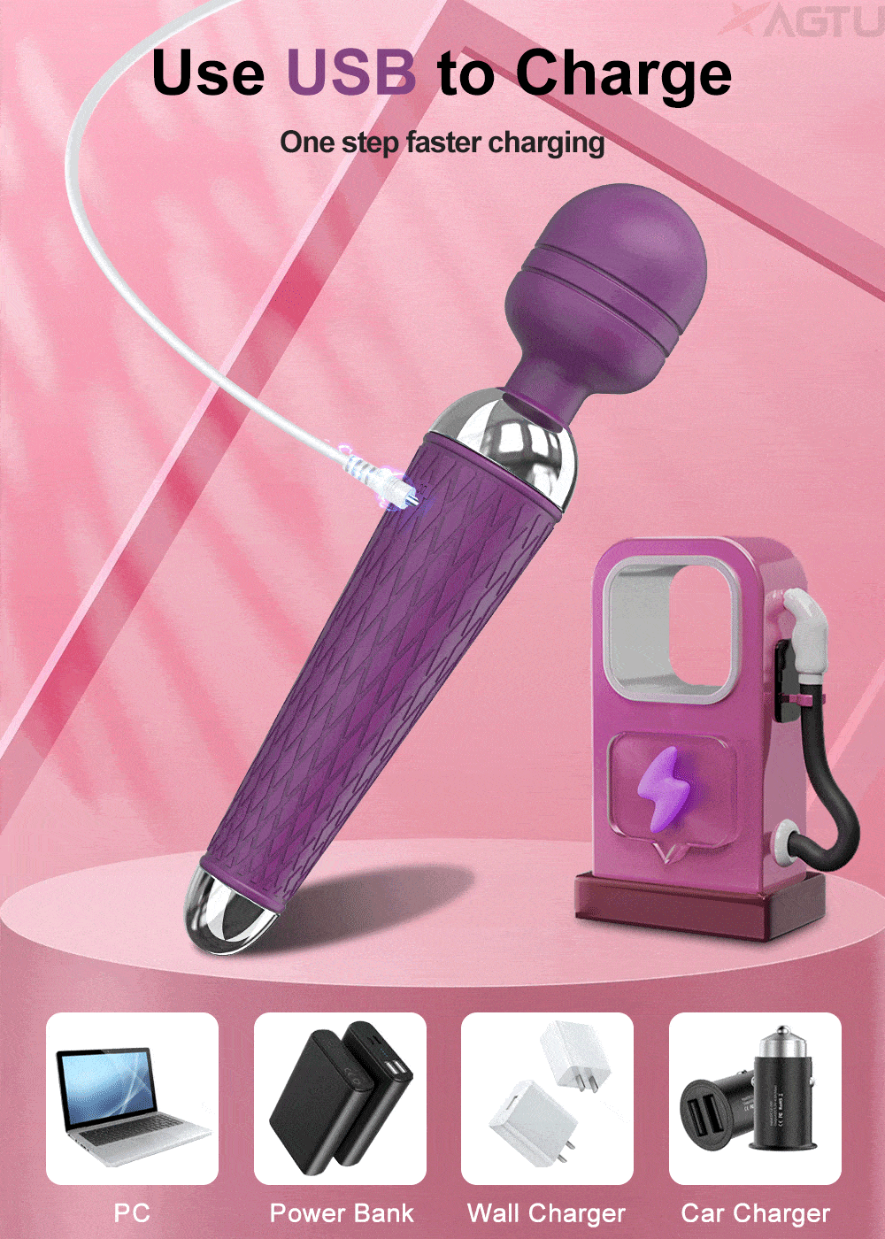 Lovesvibe 20 Powerful Vibration Magic Wand Vibrator Av Magic Wand for G-Spot Massage