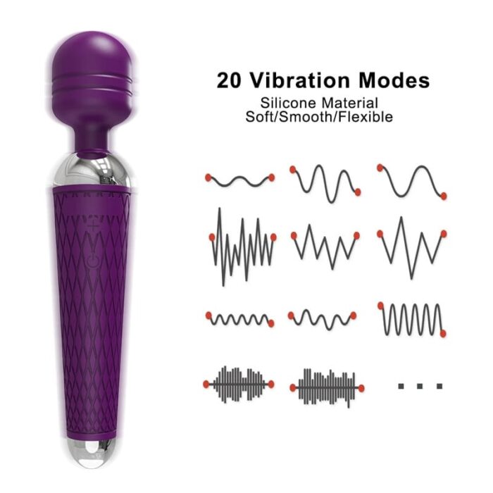 Lovesvibe 20 Powerful Vibration Magic Wand Vibrator Av Magic Wand for G-Spot Massage