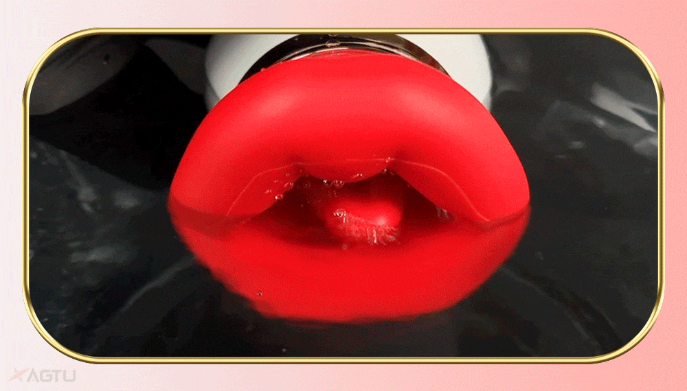 Lovesvibe 3 in 1 Rose Vibrator with 10 Vibration 3 Sucking Tongue Licking Nipple Toy