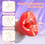 Lovesvibe 3 in 1 Rose Vibrator with 10 Vibration 3 Sucking Tongue Licking Nipple Toy