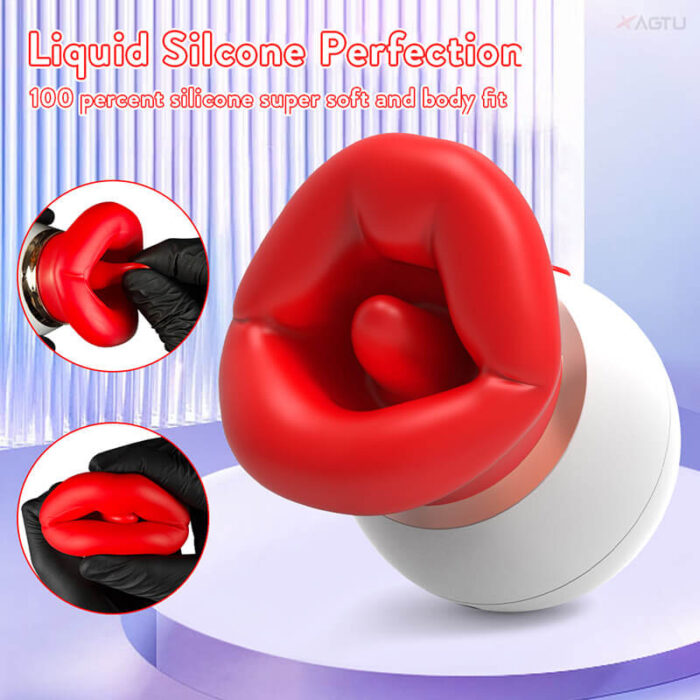 Lovesvibe 3 in 1 Rose Vibrator with 10 Vibration 3 Sucking Tongue Licking Nipple Toy