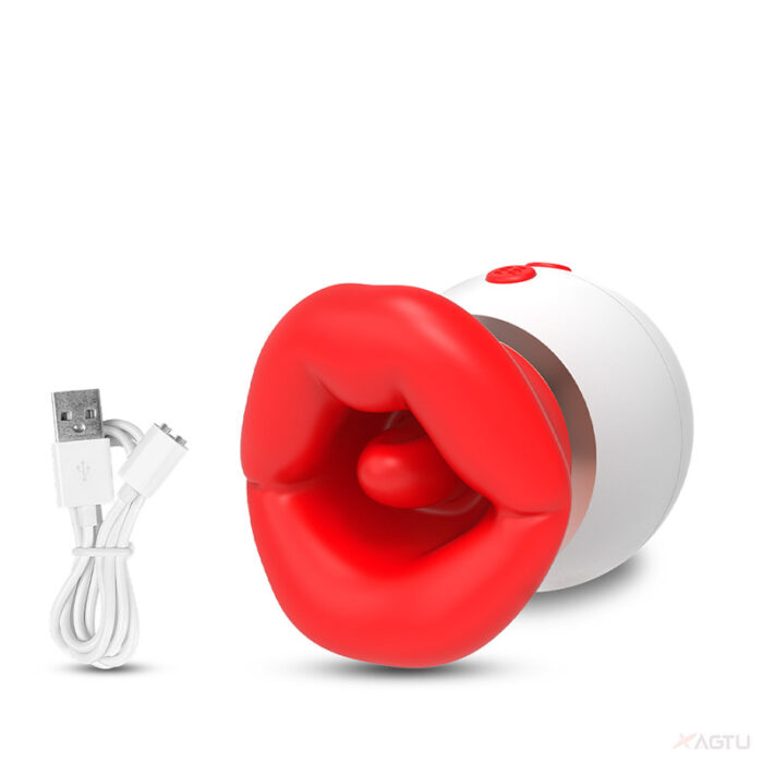 Lovesvibe 3 in 1 Rose Vibrator with 10 Vibration 3 Sucking Tongue Licking Nipple Toy