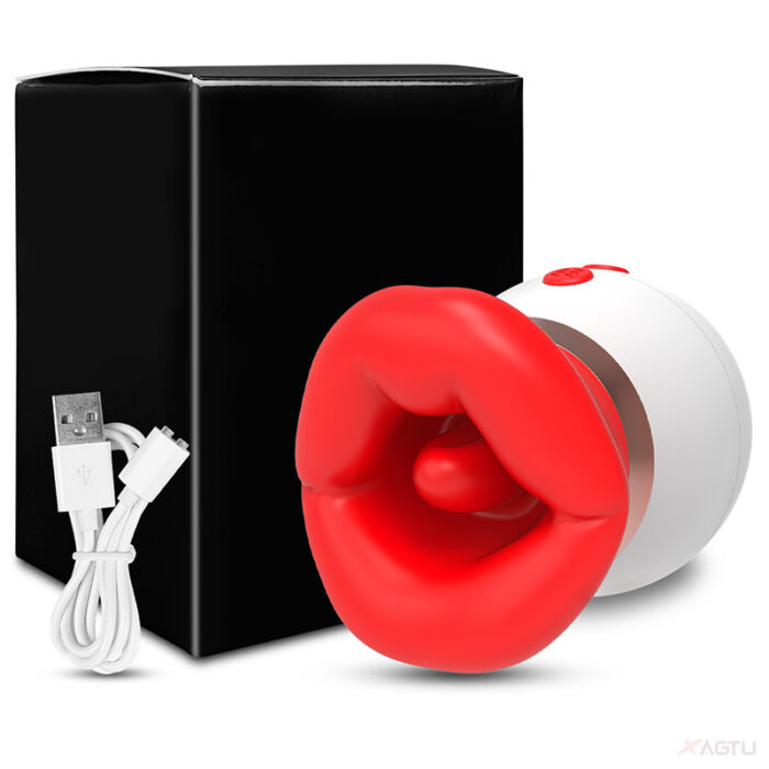 Lovesvibe 3 in 1 Rose Vibrator with 10 Vibration 3 Sucking Tongue Licking Nipple Toy