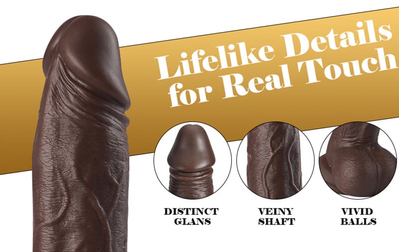 Lovesvibe 6 Thrusting 10 Vibrating Waterproof Realistic Dildos with Suction Cup Base