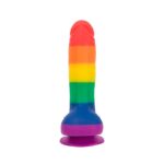 Lovesvibe 8'' Liquid Silicone Rainbow Dildo with Extreme Suction for Vaginal & Anal Sex