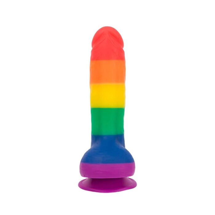 Lovesvibe 8'' Liquid Silicone Rainbow Dildo with Extreme Suction for Vaginal & Anal Sex