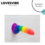 Lovesvibe 8'' Liquid Silicone Rainbow Dildo with Extreme Suction for Vaginal & Anal Sex