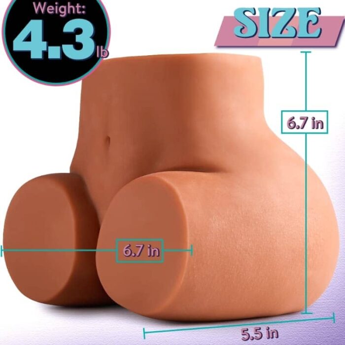 Lovesvibe 4.3LB Brown Life Sized Sex Doll Big Butt Sexy Female Realistic Ass