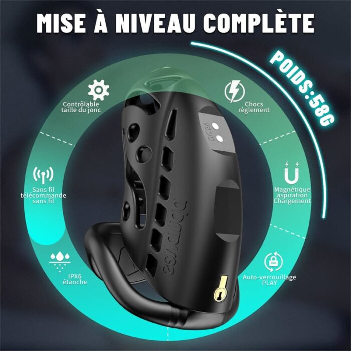 Lovesvibe Chastity Cage Device, 9 Frequency Electric Shock Cock Cage with Remote Control